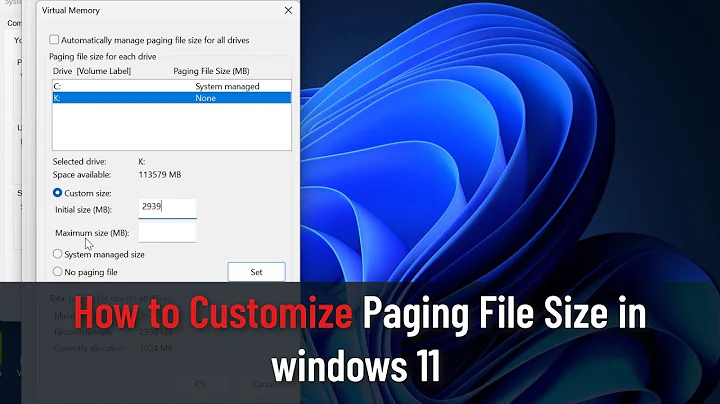 Custom Paging File Size for windows 11 (4 GB / 8 GB/ 16 GB RAM)