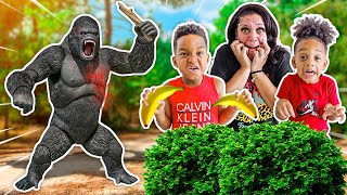 MONKEY COMES TO REAL LIFE \& BREAKS INSIDE OUR HOUSE PRETEND PLAY | DJ's Clubhouse