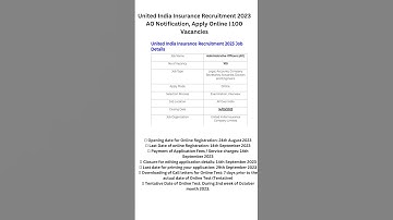 United India Insurance Recruitment 2023 AO Notification, Apply Online  100 Vacancies