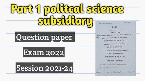 TMBU B.A part 1 political science subsidiary | Exam 2022 | Session 2021-24 |#tmbu #politicalscience
