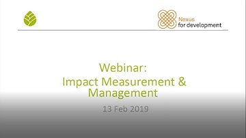 Webinar - Impact Measurement and Management