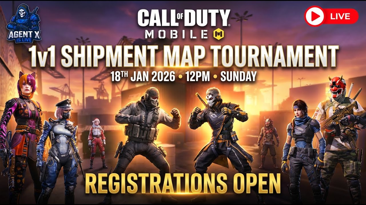 Register Now! 🔥 1v1 Shipment Tournament LIVE | COD Mobile Custom Match