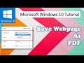 How To Save Webpage as PDF File in Windows 10 Tutorial