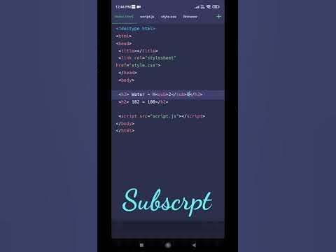 Subscript & Superscript Tags || HTML Tip- 9 - YouTube