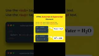 Subscript & Superscript Tags || HTML Tip- 9