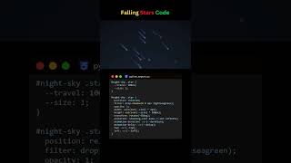 Falling Stars Code: Pure CSS Shooting Stars Effect #coding #programming #stars #viral #shorts #css