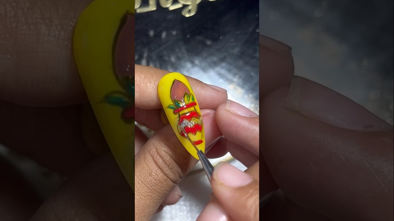 Navratri Nail Art Step by step tutorial💃🏻| Easy nail art tutorial 💅💥| 