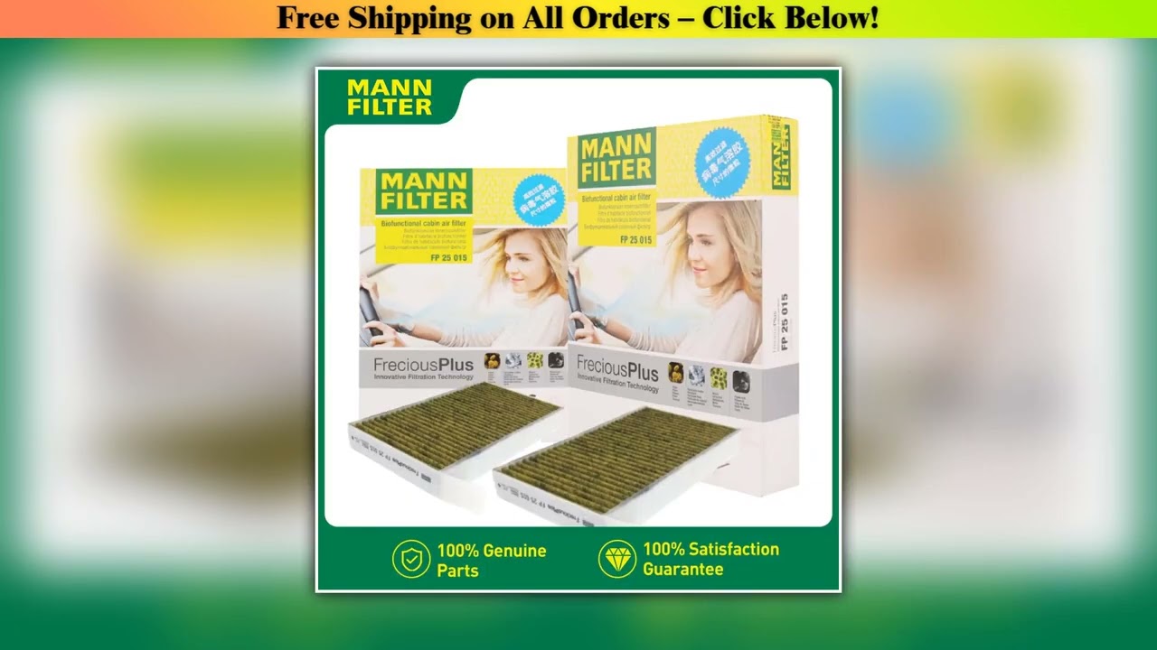 MANN FILTER For Tesla Model Y Model 3 EV HEPA Carbon Cabin Filter Kit 6PCS FP25015 CUK25015