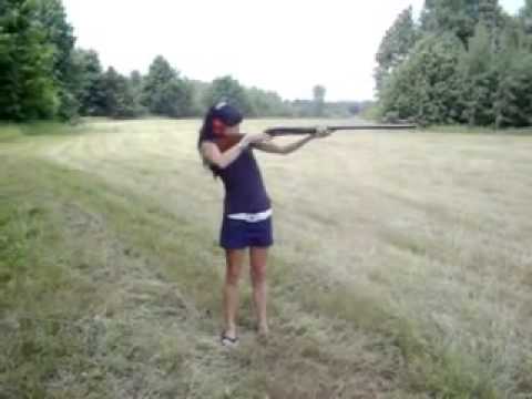 Girl Blown Back By Shotgun Funny Video