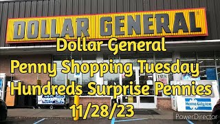 Dollar General  Penny Shopping Tuesday Hundreds Surprise Pennies 11\/28\/23 #dollargeneral  #pennies