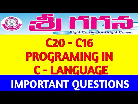 C20- C16 - PROGRAMING IN C LANGUAGE # IMPORTANT QUESTIONS#DIPLOMA#AP SBTET