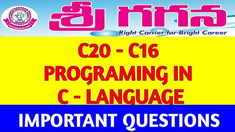 C20- C16 - PROGRAMING IN C LANGUAGE # IMPORTANT QUESTIONS#DIPLOMA#AP SBTET