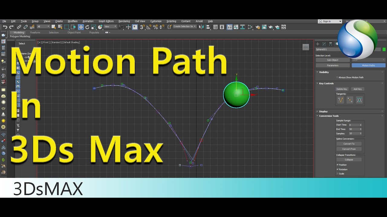 Motion Path in Autodesk 3Ds Max tools in 3Ds - YouTube