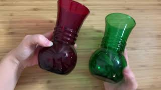 Vintage Anchor Hocking Ring Vases (1950s)