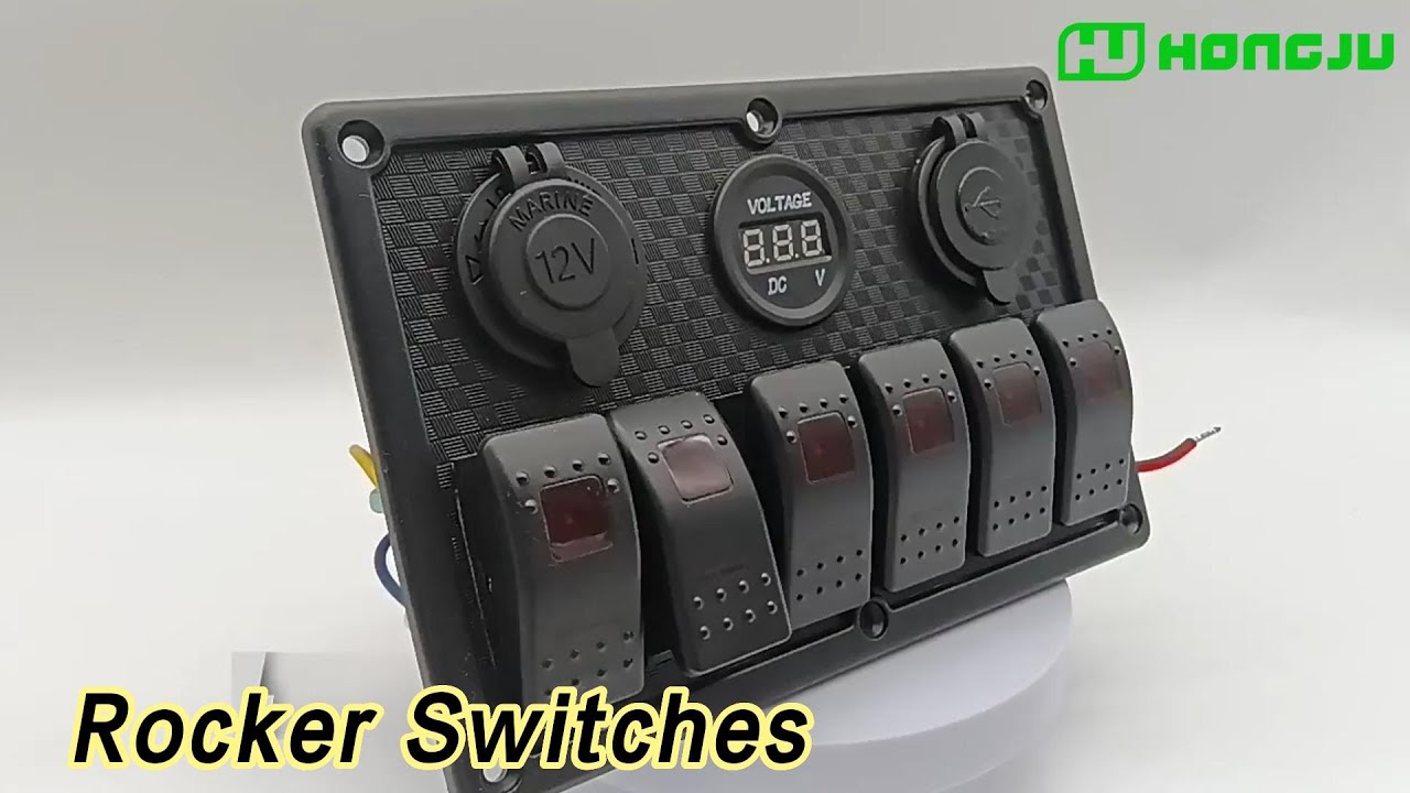 Marine Boat Rocker Switches Panel 6 Gang Waterproof With Fuse ...