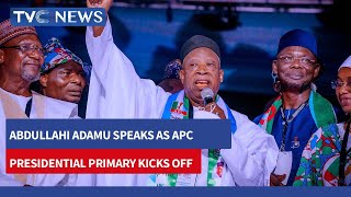 (WATCH) Senator Abdullahi Adamu Speaks as APC Presidential Primary Kicks Off