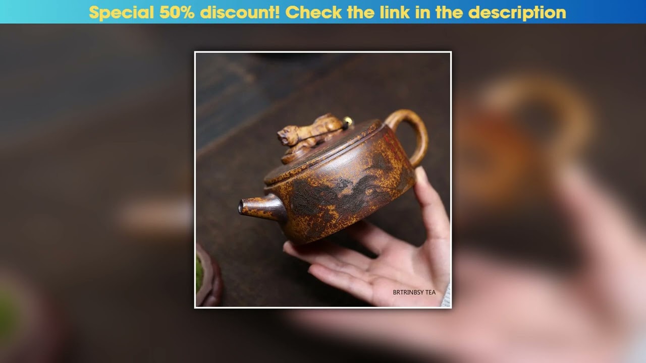 New Arrival Chinese Yixing Purple Clay Teapot Handmade Dragon Tiger Pattern Tea Pot Tradition House