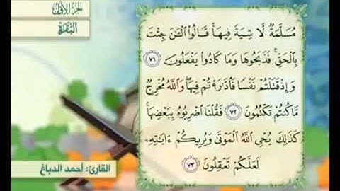 آية ٧٣ من سورة البقرة مكررة القارئ أحمد الدباغ