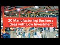 20 manufacturing business ideas to start a business with low investment