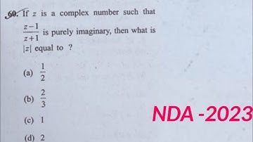 If z is a complex number such that z-1/z+1 is purely imaginary then what is |z|  equal to | ndaMaths