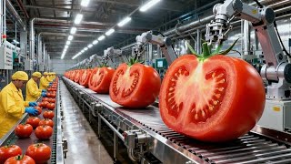 Inside The Modem Tomato Factory - From Field TOMATO to Perfectly Canned Products (Full Process)