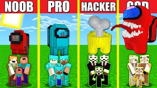 Minecraft Battle: AMONG US HOUSE BUILD CHALLENGE - NOOB vs PRO vs HACKER vs GOD \/ Animation IMPOSTOR