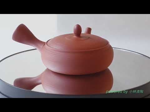 常滑焼の伝統工芸士が作った究極の極平型急須 千段 朱泥 200cc