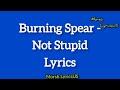 Burning spear not stupid lyrics