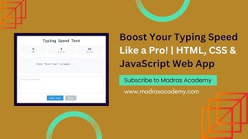 Build a Typing Speed Test App in JavaScript | Full Tutorial for Beginners ⌨️🔥