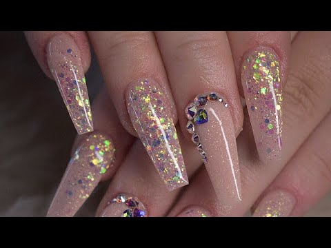 Sculpted Acrylic Nails| Kirsty Meakin Forms| Glitter Nails| Glitterbels ...