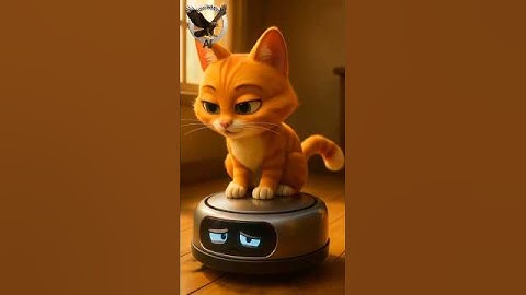 Curious Cat & The Runaway Robot 🚀 || AquilaMind AI Official || #ai #aishorts #cartoon #cat #cats