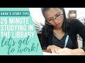 Study with me library background sound  no music pomodoro 25 minutes