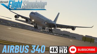 MSFS 2020 | Latin VFR Airbus 340-300 | Scenic Arrival and Landing in Dubai | 4K Experience
