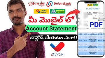 Union Bank Account Statement | Free Download | In Mobile