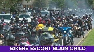 Bikers from across the country escort slain 2yearold to his final resting place