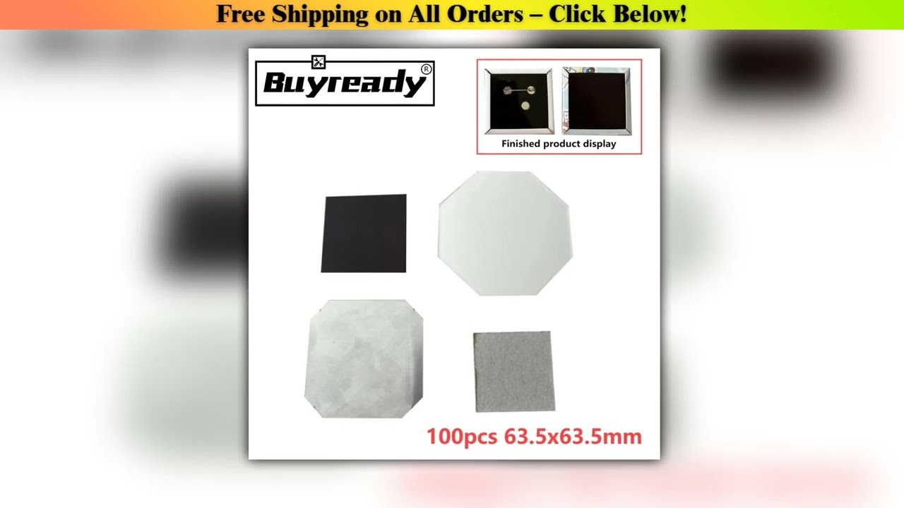 100Pcs 63.5x63.5mm Rectangular Refrigerator Sticker Refrigerator Magnets Accessories Emblem Breast