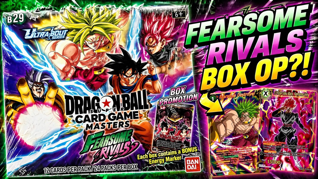 Fearsome Rivals Box Opening !!!! - BT-29: Dragon Ball Super Masters ...