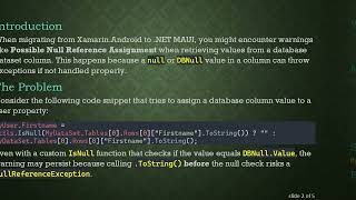 Handling null Values in DataSet Columns Safely in C#  .NET MAUI