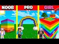 Minecraft Battle: RAINBOW SPECTRITE HOUSE BUILD CHALLENGE - NOOB vs PRO vs GIRL / Animation