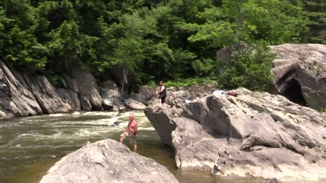 Fishing the Dog's Head Falls on the Lamoille River in Johnson, VT