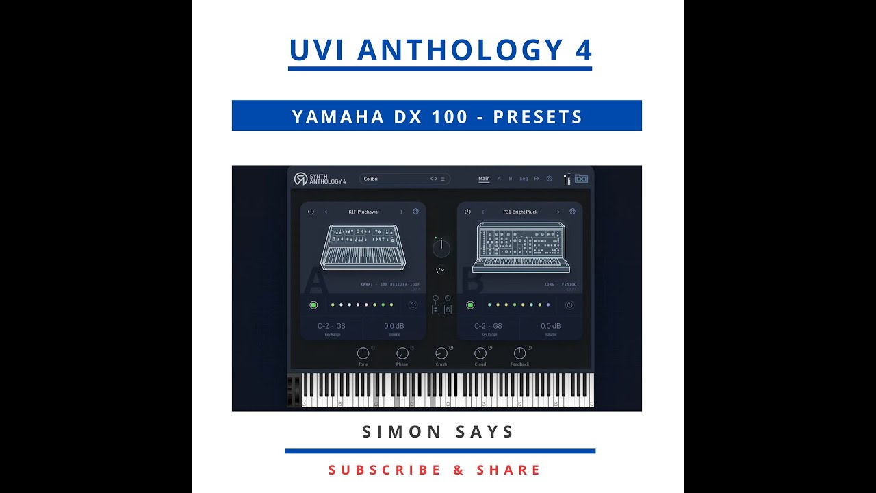 UVI Anthology 4 - Yamaha DX 100 Presets - YouTube