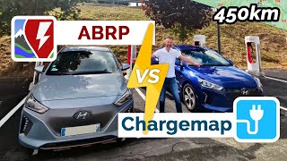 ABRP vs CHARGEMAP ! 450km pour comparer les 2 planificateurs sur mobile !