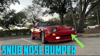 Modifying Porsche 944 front bumper using only944.com short bumper brackets wolf bumper or snub nose