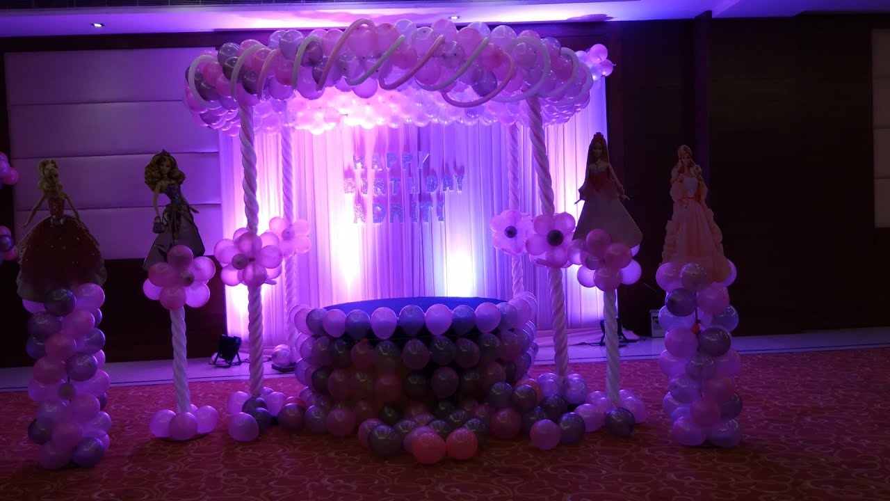 Balloon Decorations for Baby Girl Birthday Party in Gurgaon Delhi