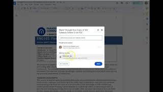 Google Doc Sharing for Peer-Review
