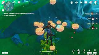Genshin Impact - Time Trail #51768 - Destroy all the pufferfruit within 2 attack ( can be 1attack )