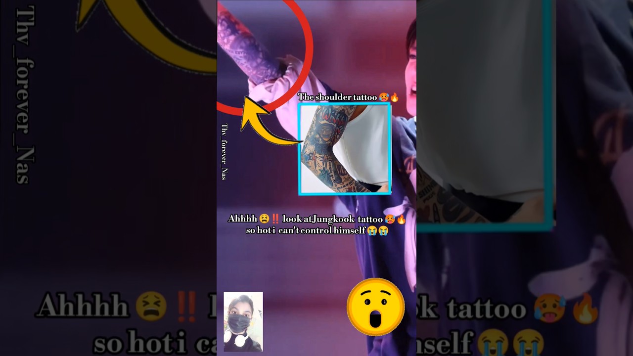 ⁣Ahhhh 😫 look at Jungkook  tattoo 🥵🔥 looks so hot ican't control himself 😭😭#bts#shorts#ytshorts