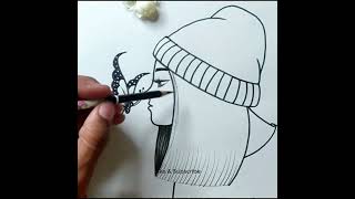Girl Drawing Easy #shorts #art #drawing #fyp #draw #relaxingvideo