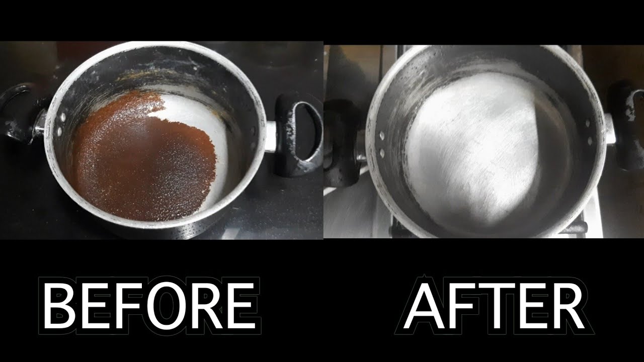 Easiest way to clean burnt pots & pans| DIY| Kitchen Hacks - YouTube