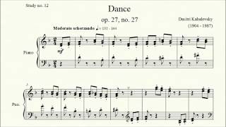 Video thumbnail of "Study no. 12: Dance (op. 27, no. 27) - Dmitri Kabalevsky - Piano Studies/Etudes 7"